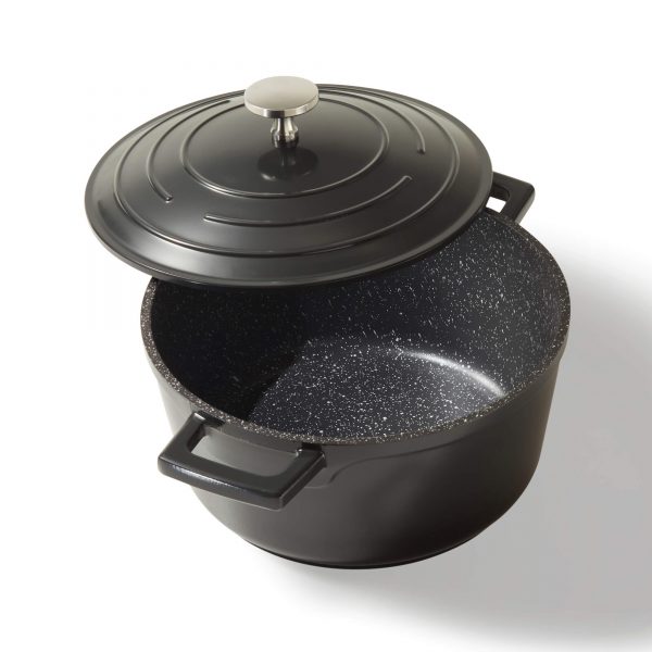 ROASTER Roasting Pot 20cm Cast Aluminium Lid, Black color