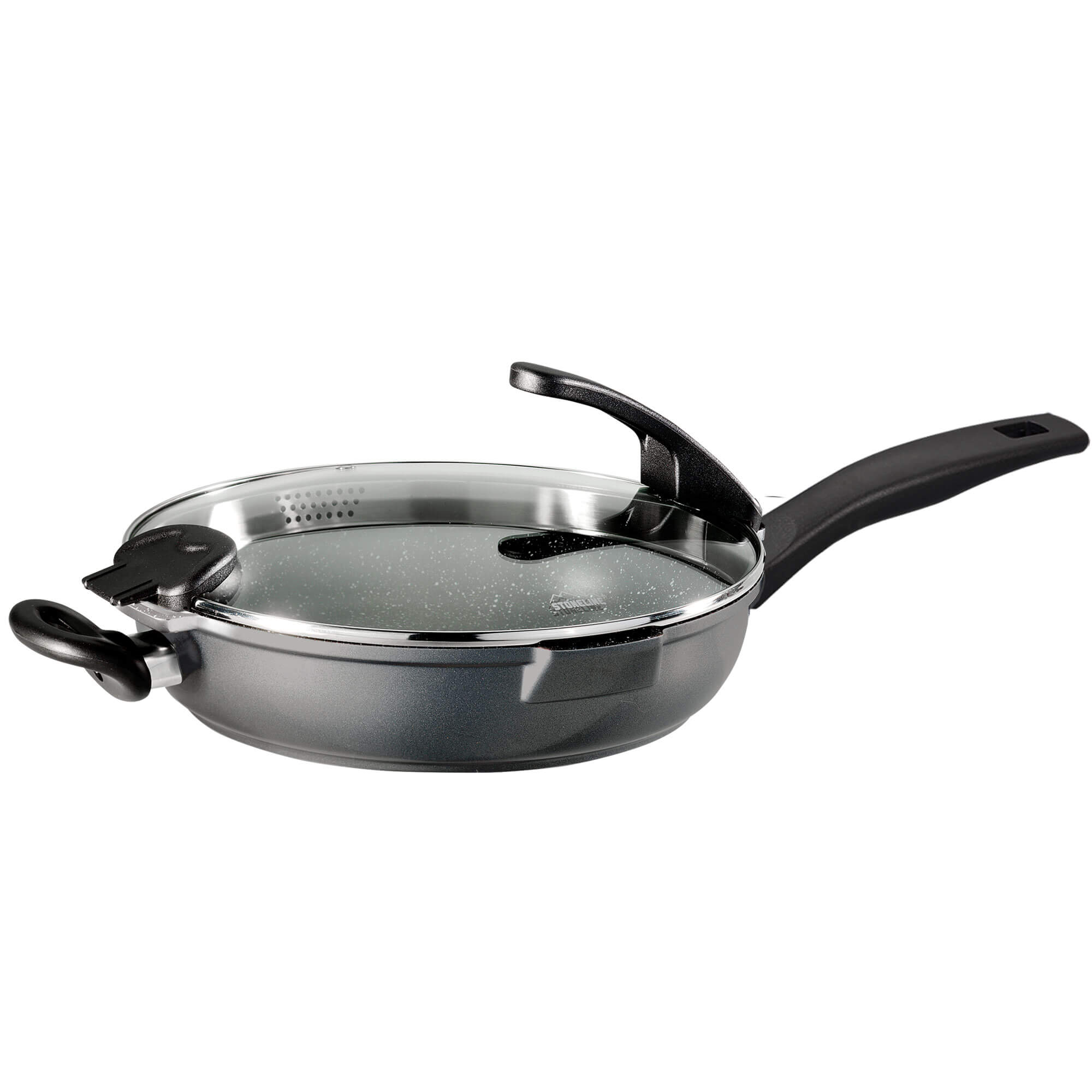Free Delivery Royalty Lines Non-Stick Coating Pot with Glass Lid 28/44cmt 