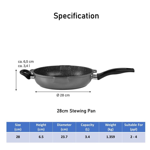 FUTURE Stewing Pan 28 cm with Sieve Glass Lid