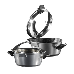 FUTURE 4Pcs Nonstick Pots Set - 24cm Roasting Pot + 28cm Cooking Pot