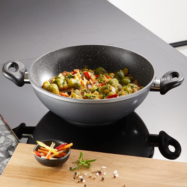 Stick lid | Non handle Wok Kitchenware 2 28cm short Cookware Stoneline with CLASSIC and - glass